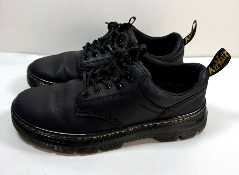 Dr. Martens Reeder Black Leather Oxford Shoes Mens 9 W10 Chunky Lug Platform